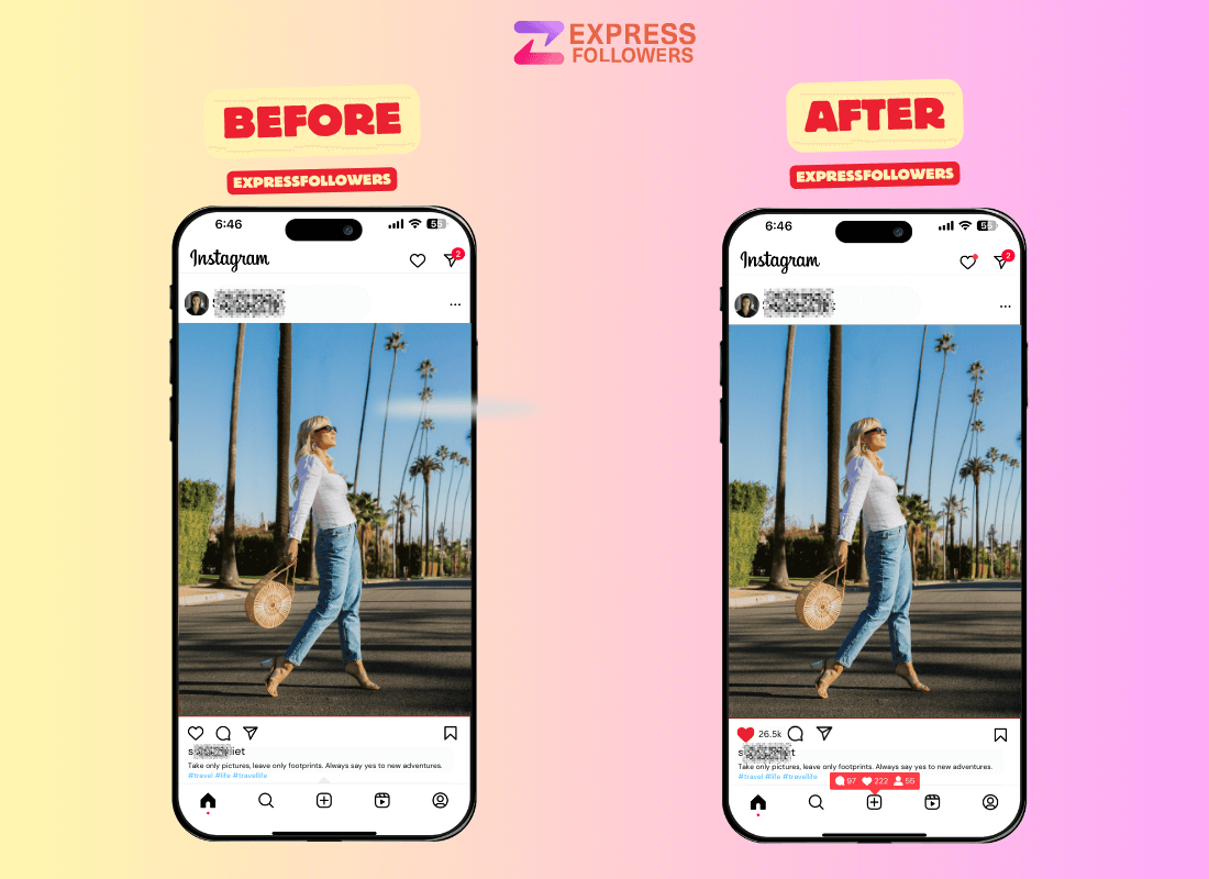Buy Instagram likes before and after